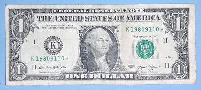 1980 September 11 Birthday Note $1 One Dollar Bill K 19809110 *( 1980 - 9 - 11 ) - Image 1 of 2
