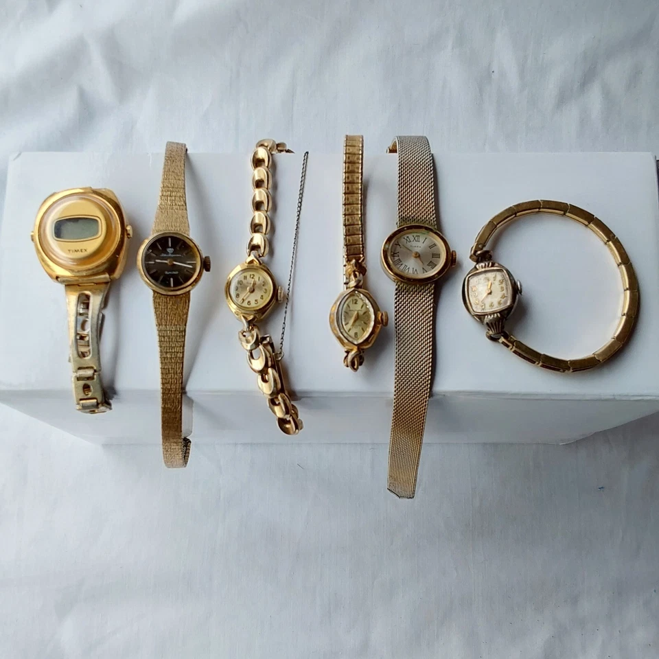 Vintage Women's watch bracelet Gold Filled LOT of 6 - Image 1 of 4