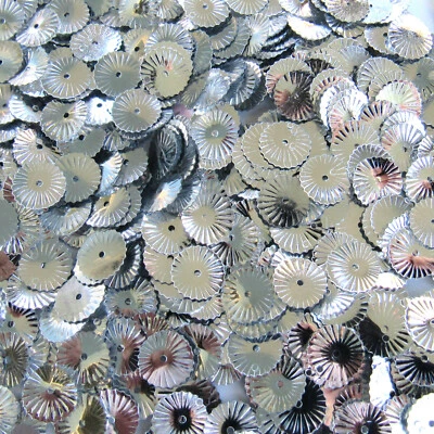 50 % de descuento-Lentejuelas plateadas (segundos) 10 mm Sunburst/Starburst lentejuelas ~ 200 piezas sueltas Foto 1 de 2