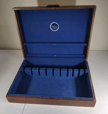 Flat wear Wood Chest with Blue Felt by Naken's MCM 1950's - Image 1 of 4