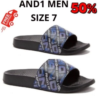 AND1 Para hombres Sin Cordones Crossover Toboganes/Zapatillas Talla 7 NUEVO CON ETIQUETAS COLOR NEGRO Azul NUEVO Foto 1 de 4