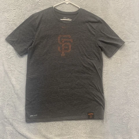 Nike T-shirt Dri-Fit San Francisco Giants Center Swoosh Mens Medium Grey Soft SF Cover