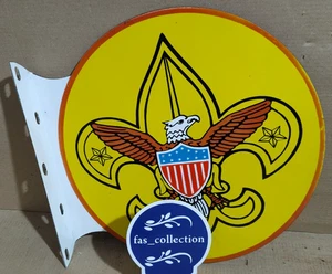 Boy Scout Porcelain Enamel Sign 19.5 x 17 Inches 2 Sided - Picture 1 of 12