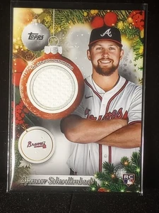 Parche de vacaciones Topps 2025 reliquia Spencer Schwelllenbach jugador usado - Imagen 1 de 2