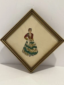 Arte de pared de pintura con cuadro de dama en miniatura vintage Eitels Milwaukee - Imagen 1 de 5