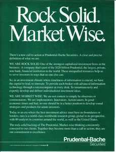 1987 PRUDENTIAL Securities Investment Stock Vintage Magazin Print Werbung - Bild 1 von 1
