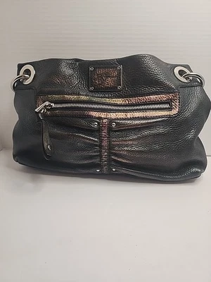 B. Makowsky Multicolor Metallic Pebbled Leather Shoulder Bag Front Ruching - Image 1 of 4