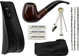 JUEGO DE INICIO JEAN CLAUDE PIPA DE BREZO / BOLSA NEGRA *NUEVO* pipa / DOBLADO LISO - Imagen 1 de 1