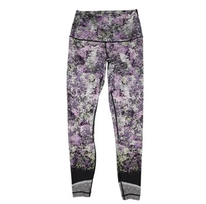 "Leggings ajustados Lululemon Wunder Under HR 28"" para mujer 8 estampado púrpura" - Imagen 1 de 9