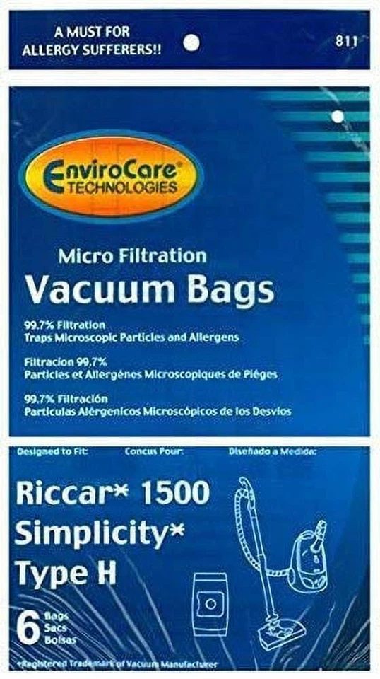 12 bolsas de vacío Riccar Simplicity tipo H, bote Foto 1 de 1