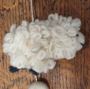Felt Mobile Sheep Natural Wool Handmade New Bell Boiled Felt Nursery Children - Picture 1 of 9