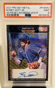 Bobby Witt Jr 2021 Leaf Pro Set Metal ‘89 Black Wave Auto /10, PSA 9 Pop 2⚾️🔥 - Picture 1 of 4