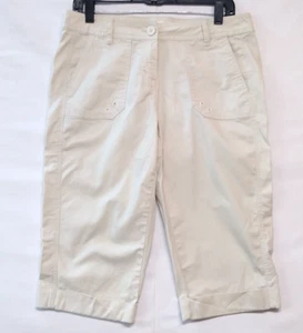 Liz Claiborne Capri Pants 10 Petite 32x17 Cropped, Back Pocket Button Closure - Picture 1 of 12