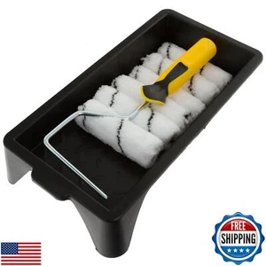 Coral 43400 Paint Roller Kit - 8 Piece 4 Inch Mini Roller Set with Microfibre - Picture 1 of 5