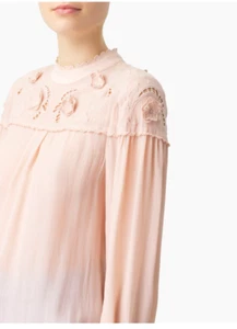 Nueva BLUSA BORDADA SEE BY CHLOE Blusa fluida con adornos festoneados Talla 34 - Imagen 1 de 3