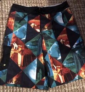 Size 14 Mens / Unisex Board Shorts Swim Wear Summer Surf Beach - Picture 1 of 3