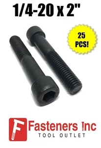 (Qtà 25) Vite a brugola testa a bussola 1/4-20 x 2" ossido nero 12,9 - Foto 1 di 2