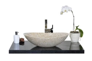 Waschbecken aus Naturstein, Granit, Model Monaco 45cm, gelb, G682 - Bild 1 von 3
