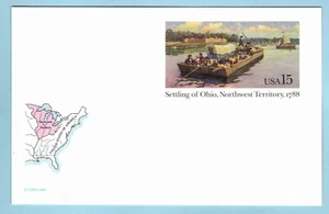 Settling of Ohio, Northwest Territory US #UX124 Mint, 1988, Postal card, 15¢ - Picture 1 of 1