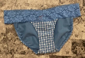 NWT VICTORIA'S SECRET PINK S BLUE TREE STAR DOG LACE VINTAGE RARE BIKINI PANTIES - Picture 1 of 3