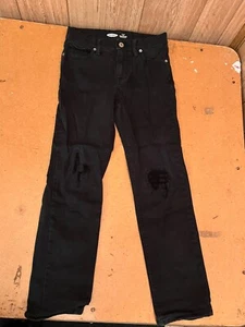 Old Navy Youth Size 10 Karate Slim Jeans Pants Denim Black Distressed - Picture 1 of 4