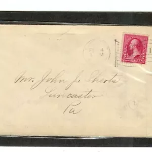 ENTIRE #252 Triangle C, type 3 pmk 2-4-1897 Lancaster, PA. Flag Cancel - Picture 1 of 3