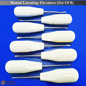 Medentra Tooth Root Extraction Elevators 8x Dental Surgical Luxation Instruments - Picture 1 of 9
