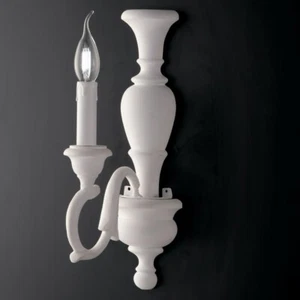 Applique da parete in legno classico vintage bianco shabby chic - Picture 1 of 1