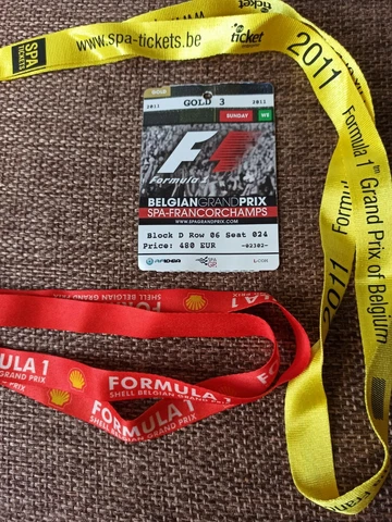 2011 BELGIAN GRAND PRIX TICKET - SPA - FORMULA 1 (F1)Gold 3 Cover