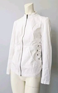 XCVI Full Zip Jacket Women's Size M White Pockets - Picture 1 of 8