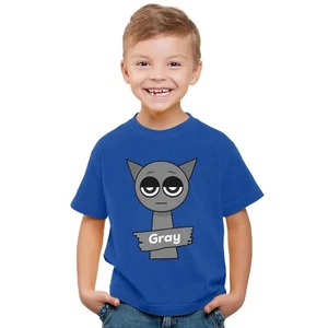 Sprunki grau Kinder T-Shirt lustig Sprunki Kinder Shirt Jungen Mädchen grau Jugend Tee - Bild 1 von 15