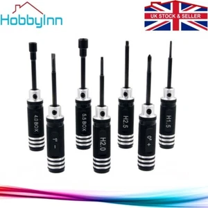 RC Werkzeug Kit Sechskant Mutterndreher Schraubendreher 7tlg Set DIY Reparatur Aluminiumlegierung schwarz - Bild 1 von 6