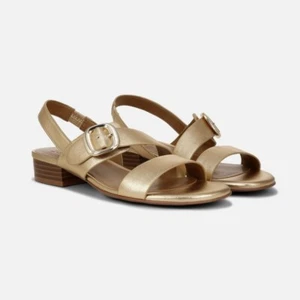 Naturalizer Womens Meesha Leather Open Toe Slingback Sandals Shoes Gold Size 10M - Picture 1 of 8