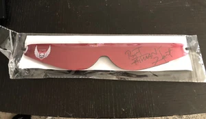 Bret The Hitman Hart Signed W/proof Vintage WWF Wraparound Pink Sun Glasses Wwe - Picture 1 of 6