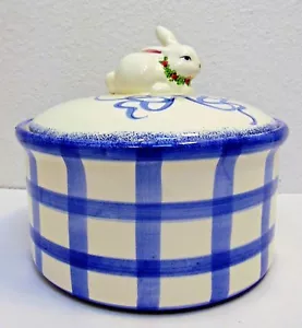 Annalea Collection Anne Albutine Bunny Rabbit Covered Lid Canister Pot Dish 4x9 - Picture 1 of 12