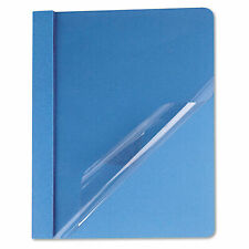 Universal Clear Front Report Cover Tang Fasteners Letter Size Light Blue 25/Box