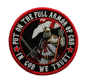 Put On The Full Armor in God We Trust Patch [Iron on Sew on -3.5 Inch -PA5} - Picture 1 of 1
