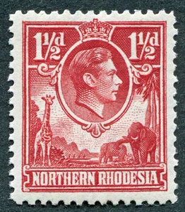 NORTHERN RHODESIA 1938-52 1 1/2d carmine-red SG29 mint MH FG King George VI aA03 - Picture 1 of 1