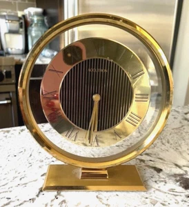 Vtg Bulova Accutron D3008 Brass Clock Germany - Picture 1 of 6