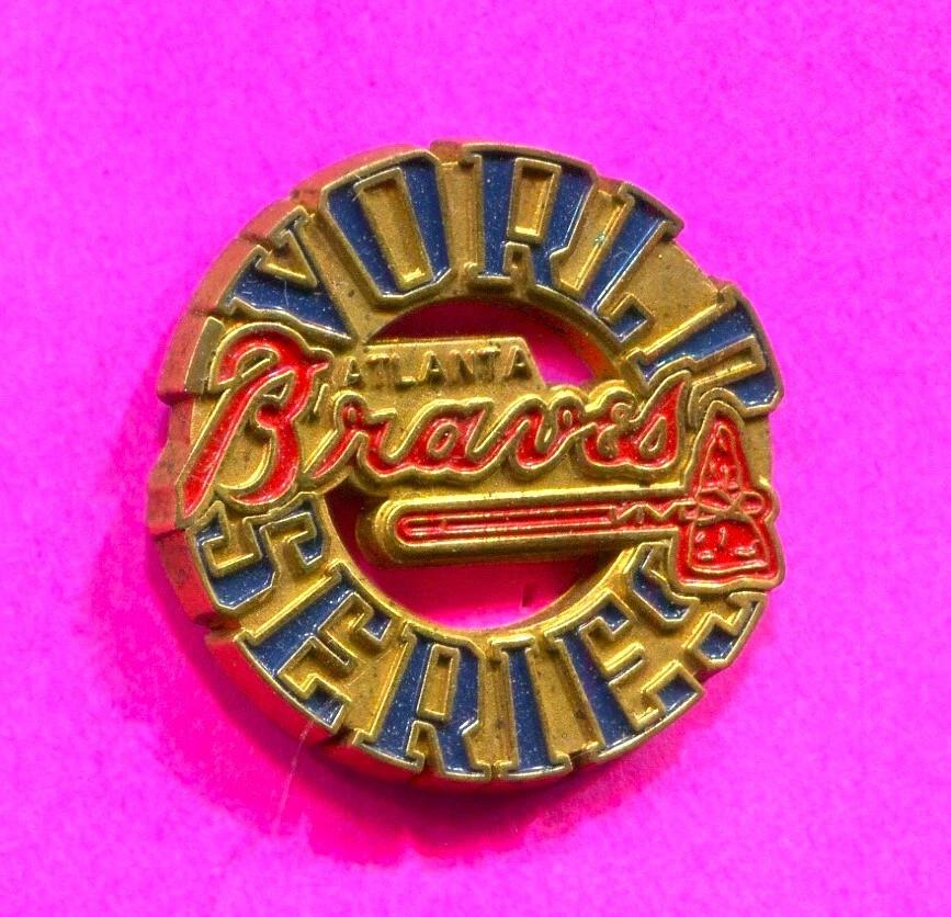 1995 WORLD SERIES PRESS PIN ATLANTA BRAVES PIN OFFICIAL PRESS PIN - Image 1 of 1