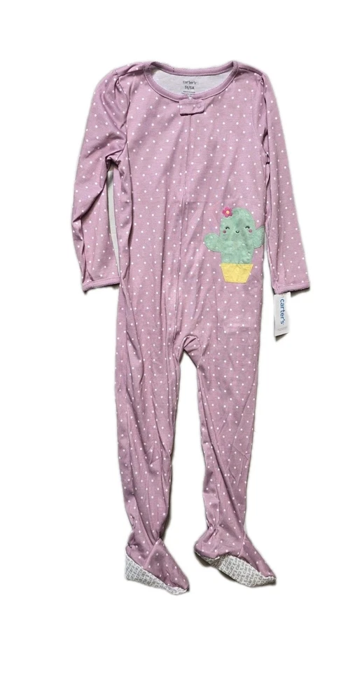 Girls CARTER'S Cactus Polka Dotted Footed Pajamas Size 4/4T Cute FS )