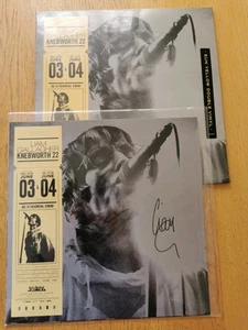 Sealed Ltd Ed Liam Gallagher Knebworth 22 Double Sun Yellow & Hand Signed Poster - Picture 1 of 5