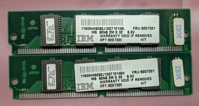 16MB 2x8MB 72-pin Simm EDO 60ns IBM OPT:92G7320 FRU:92G7321 DRAM Ram Memory Kit - Image 1 of 4