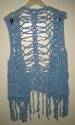 #451 Cato богемный хлопок крючком бахрома синий хиппи земляной галстук жилет плюс 22/24 Вт - Изображение 1 из 4