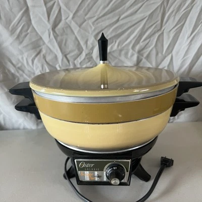 Cocina/calentador Oster Galaxie Super Pan amarillo dorado vintage ¡Funciona completo! Foto 1 de 4