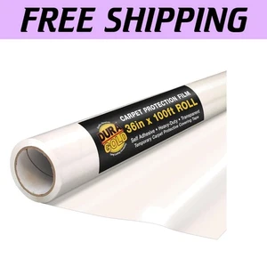 Self-Adhesive Clear Carpet Cover, 36" x 100' for Temporary Floor Shielding - Picture 1 of 7