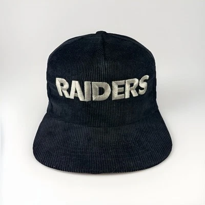 De colección 90s Los Angeles Raiders Pana Snapback Sombrero, Gorra Negra, NFL Starline Foto 1 de 4