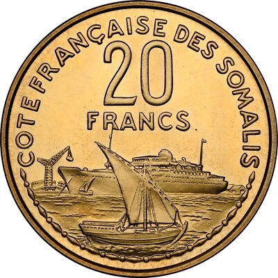 FRENCH SOMALILAND: 1965 20 Francs PCGS MS65 — FORMER NGC MS68, FAIRLY IMMACULATE - Image 1 of 4