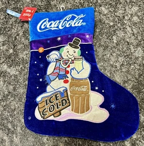 Fiber Optic Lighted Coca Cola Christmas Stocking Ice Cold Snowman Soda Bottle - Picture 1 of 11