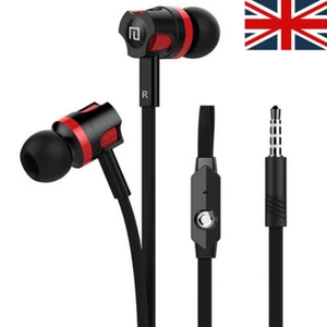 3,5 mm z mikrofonem Bass Douszne słuchawki stereo Słuchawki Zestaw słuchawkowy Słuchawki douszne UK - Zdjęcie 1 z 7
